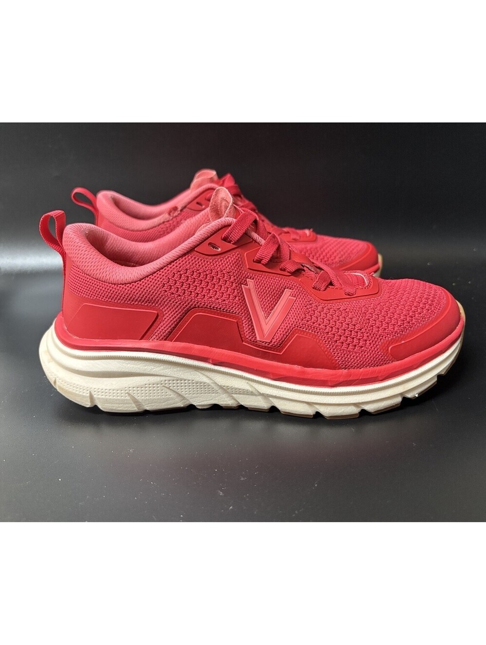 Vionic Walk Max Red Knit Mesh Support Sneakers Size 7.5 WIDE